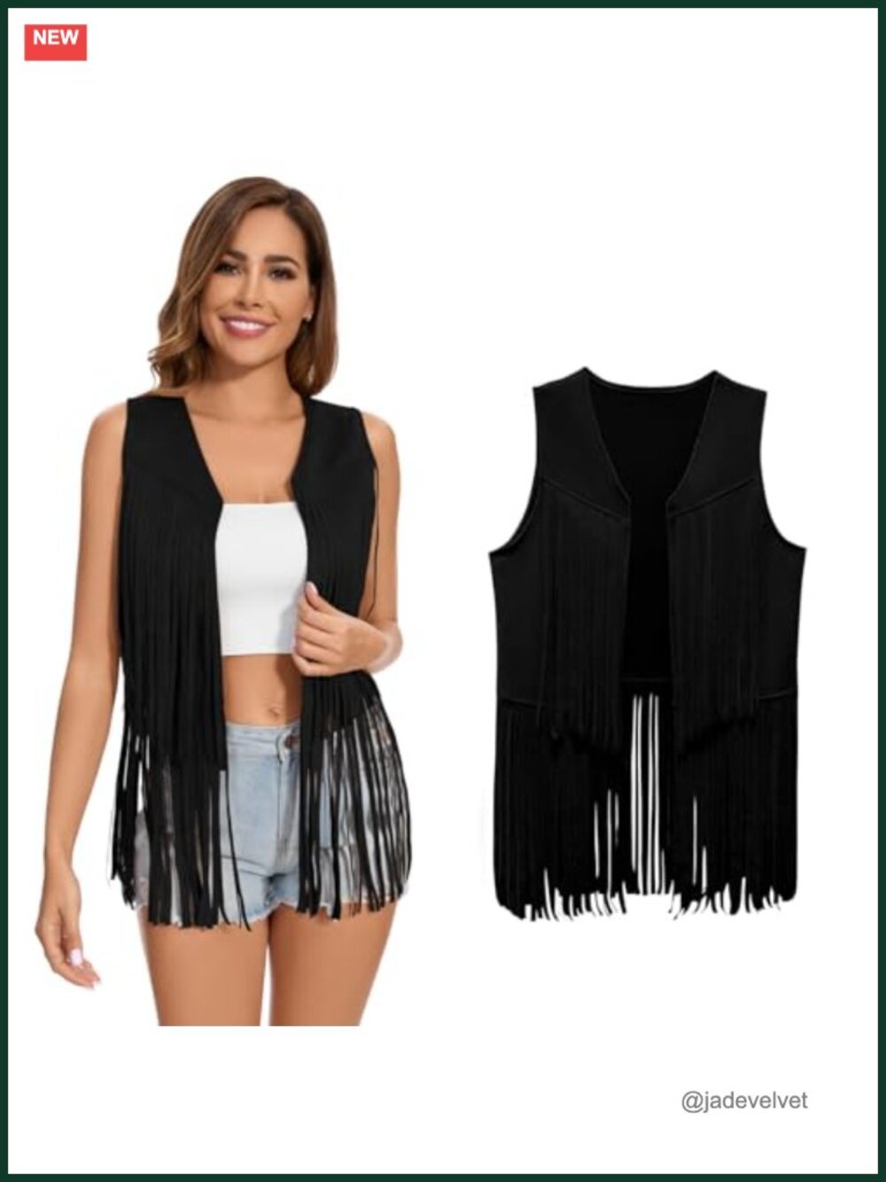 Fringe Vest 60s 70s Hippie Cowgirl Western Suede Tassel Leather Jacket